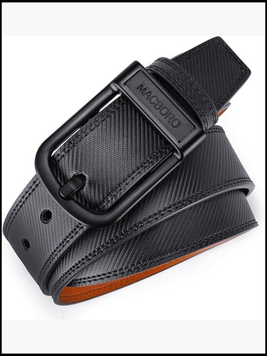 TSA Approved Non Metal Belt - Hypoallergenic Plastic Buckle Travel Leather Belt